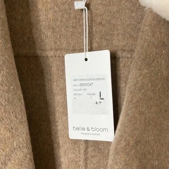 BELLE AND BLOOM Liberty Faux Shearling Collar Coat in Oat - Picture 7 of 9